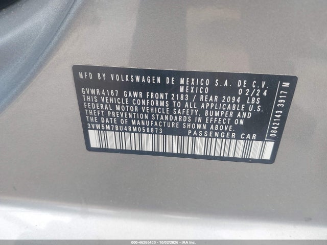 Продаж на аукціоні авто 2024 Volkswagen Jetta 1.5t S, vin: 3VW5M7BU4RM056873, номер лоту: 46265430