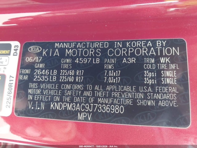 KIA Sportage Lx 2018 KNDPM3AC9J7336980 Image 9