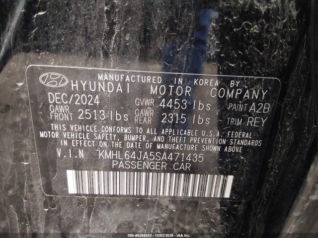 2025 Hyundai Sonata Sel მანქანა იყიდება აუქციონზე, vin: KMHL64JA5SA471435, აუქციონის ნომერი: 46265552