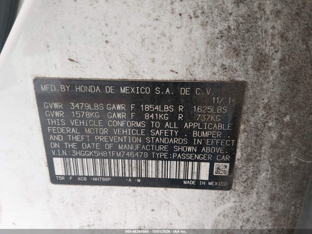 Honda Fit Ex/ex-l 2015 3HGGK5H81FM746478 Image 9