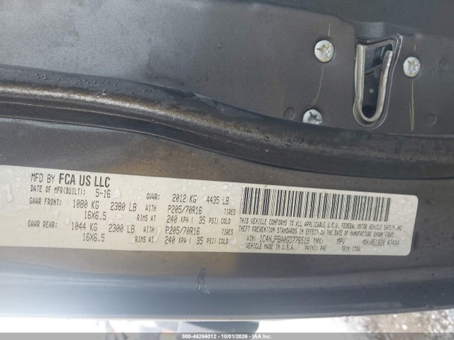 46266012 :رقم المزاد ، 1C4NJPBA0GD776519 vin ، 2016 Jeep Patriot Sport مزاد بيع