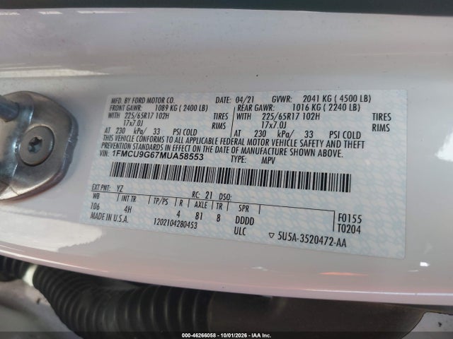 Ford ESCAPE SE 2021 1FMCU9G67MUA58553 Image 9