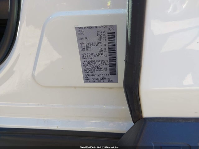 Aukcja sprzedaży 2026 Nissan Pathfinder Sv, vin: 5N1DR3BE2TC244748, numer aukcji: 46266068