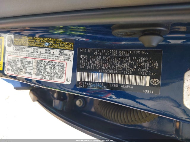 Aukcja sprzedaży 2005 Toyota Avalon Limited, vin: 4T1BK36B95U012429, numer aukcji: 46266082