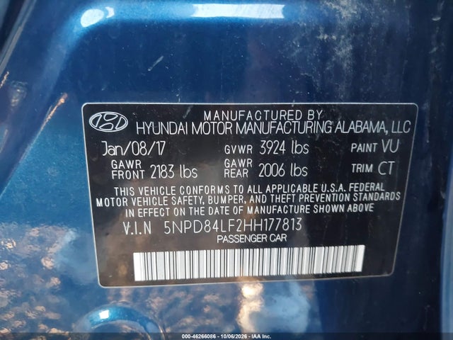 Aukcja sprzedaży 2017 Hyundai Elantra Value Edition, vin: 5NPD84LF2HH177813, numer aukcji: 46266086