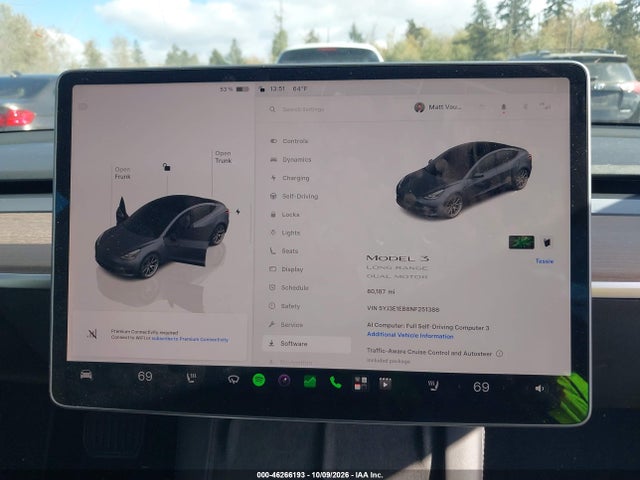 5YJ3E1EB8NF251386 Tesla Model 3 Long Range Dual Motor All-wheel Drive