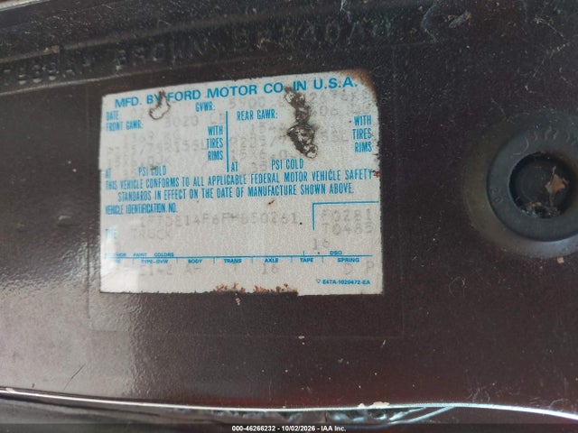 Aukcja sprzedaży 1985 Ford Econoline E150 Van, vin: 1FTDE14F6FHB50261, numer aukcji: 46266232