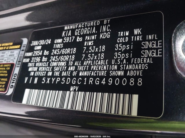 5XYP5DGC1RG490088 KIA Telluride Sx Prestige X-pro