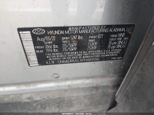 Hyundai Santa Fe Limited 2023 5NMS44AL3PH489016 Image 9