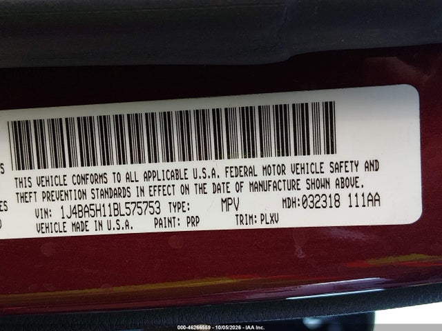 Aukcja sprzedaży 2011 Jeep Wrangler Unlimited Sahara, vin: 1J4BA5H11BL575753, numer aukcji: 46266559