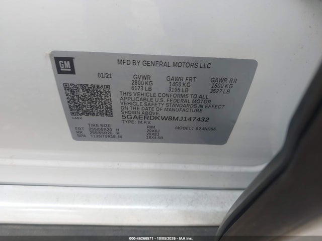 Продажа на аукционе авто 2021 Buick Enclave Fwd Avenir, vin: 5GAERDKW8MJ147432, номер лота: 46266571