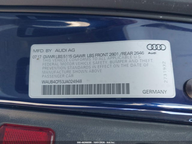 Продажа на аукционе авто 2018 Audi S5 3.0t Premium Plus, vin: WAUB4CF53JA024948, номер лота: 46266599