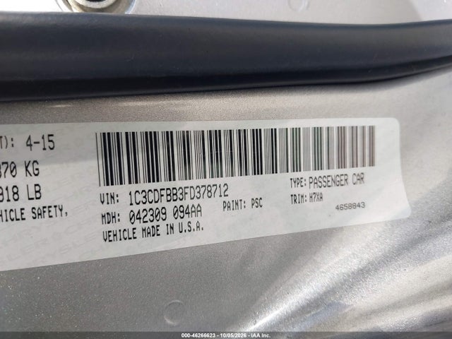 Dodge DART SXT 2015 1C3CDFBB3FD378712 Image 13