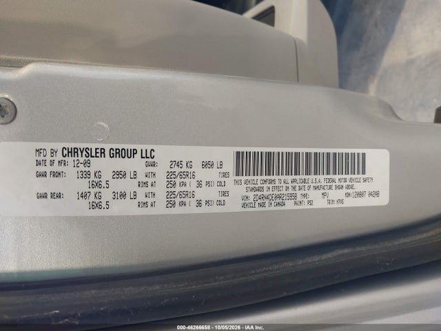 Продажа на аукционе авто 2010 Dodge Grand Caravan Se, vin: 2D4RN4DE0AR215958, номер лота: 46266658