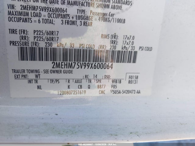 Продаж на аукціоні авто 2009 Mercury Grand Marquis Ls (fleet Only), vin: 2MEHM75V99X600064, номер лоту: 46266667