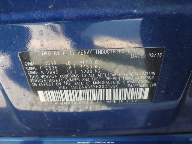 4S3BNAS6XH3024026 Subaru Legacy 2.5i Sport