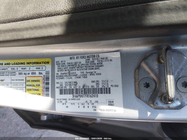 Продажа на аукционе авто 2015 Ford Fusion Se, vin: 3FA6P0H77FR162410, номер лота: 46266868
