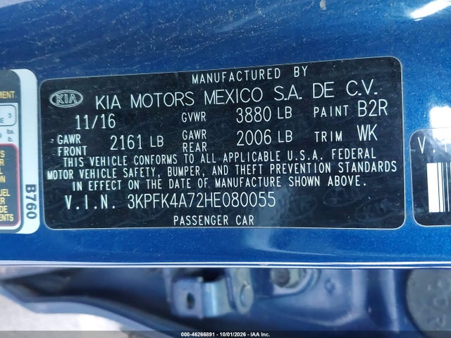 KIA FORTE LX 2017 3KPFK4A72HE080055 Image 9
