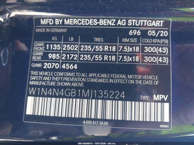 W1N4N4GB1MJ135224 Mercedes-Benz GLA 250