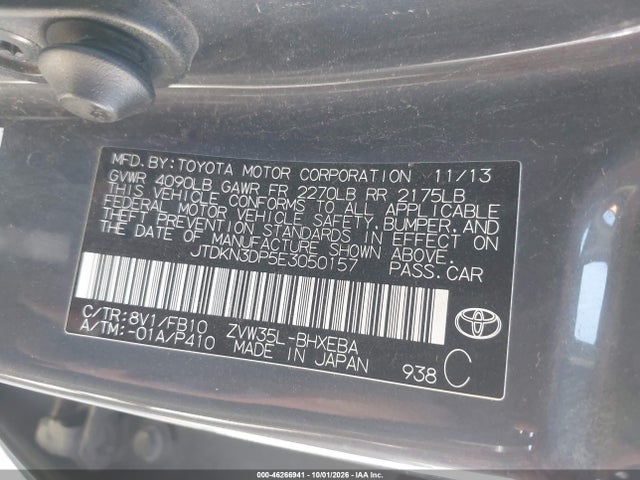 Продаж на аукціоні авто 2014 Toyota Prius Plug-in, vin: JTDKN3DP5E3050157, номер лоту: 46266941