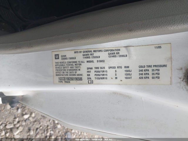 Продажа на аукционе авто 2006 Chevrolet Colorado Ls, vin: 1GCCS198268196586, номер лота: 46267063