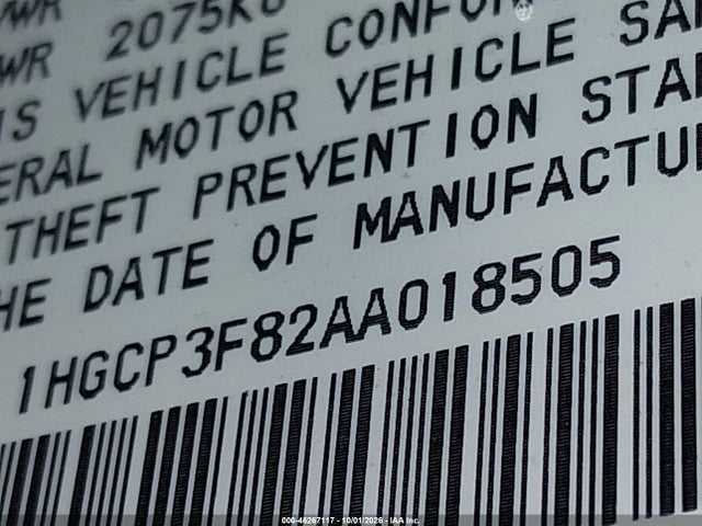 Продаж на аукціоні авто 2010 Honda Accord 3.5 Ex-l, vin: 1HGCP3F82AA018505, номер лоту: 46267117