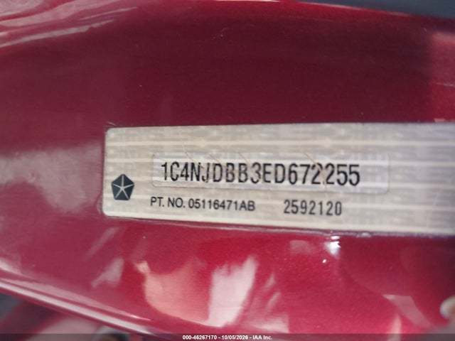 Продаж на аукціоні авто 2014 Jeep Compass Sport, vin: 1C4NJDBB3ED672255, номер лоту: 46267170