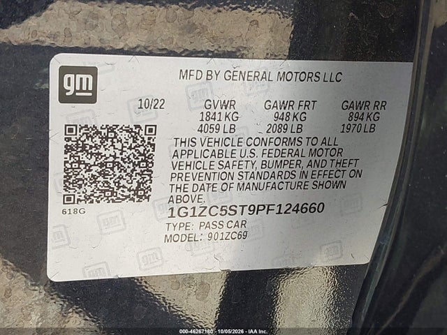 1G1ZC5ST9PF124660 Chevrolet Malibu Fwd 1fl