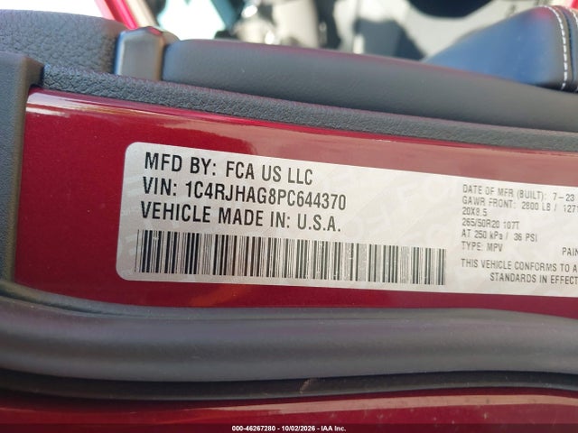 Продаж на аукціоні авто 2023 Jeep Grand Cherokee Altitude X 4x4, vin: 1C4RJHAG8PC644370, номер лоту: 46267280