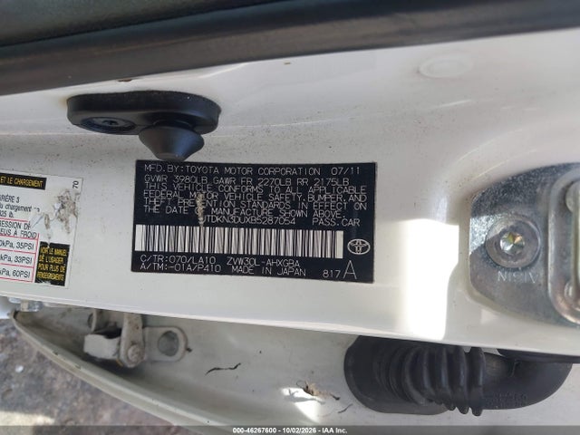 Aukcja sprzedaży 2011 Toyota Prius Four, vin: JTDKN3DUXB5287054, numer aukcji: 46267600