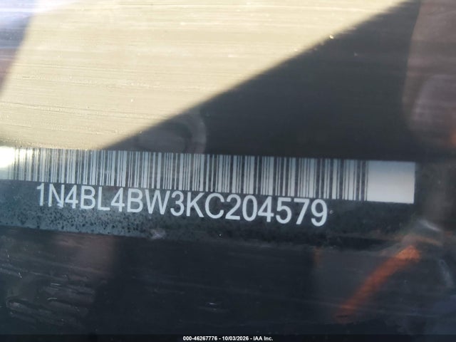 Продаж на аукціоні авто 2019 Nissan Altima 2.5 S, vin: 1N4BL4BW3KC204579, номер лоту: 46267776
