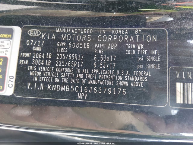 Aukcja sprzedaży 2018 Kia Sedona Lx, vin: KNDMB5C16J6379176, numer aukcji: 46268032