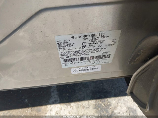 Продаж на аукціоні авто 2018 Ford Edge Sel, vin: 2FMPK3J95JBC35562, номер лоту: 46268076