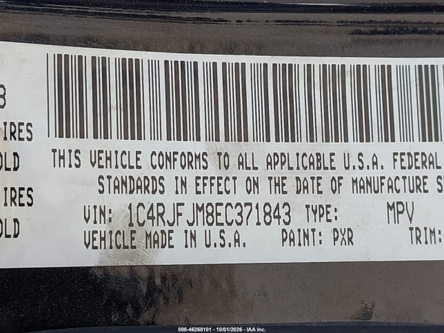 46268101 :رقم المزاد ، 1C4RJFJM8EC371843 vin ، 2014 Jeep Grand Cherokee Summit مزاد بيع