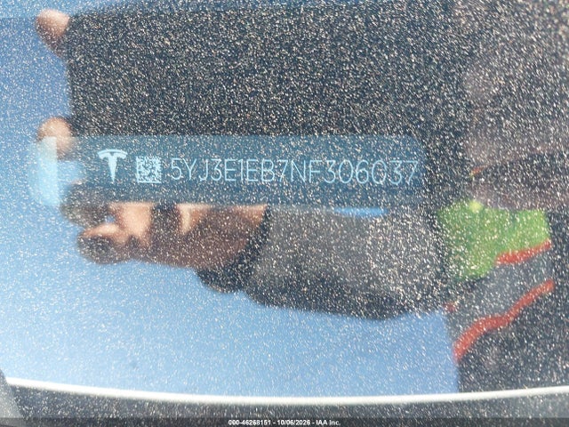 46268151 :رقم المزاد ، 5YJ3E1EB7NF306037 vin ، 2022 Tesla Model 3 Long Range Dual Motor All-wheel Drive مزاد بيع