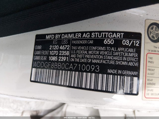 Продаж на аукціоні авто 2012 Mercedes-benz C 300 Sport 4matic, vin: WDDGF8BB0CA710093, номер лоту: 46268195