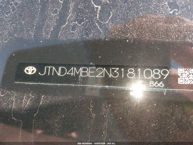46268404 :رقم المزاد ، JTND4MBE2N3181089 vin ، 2022 Toyota Corolla Se مزاد بيع