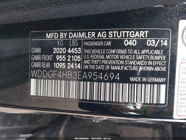 Aukcja sprzedaży 2014 Mercedes-benz C 250 Sport, vin: WDDGF4HB3EA954694, numer aukcji: 46268483