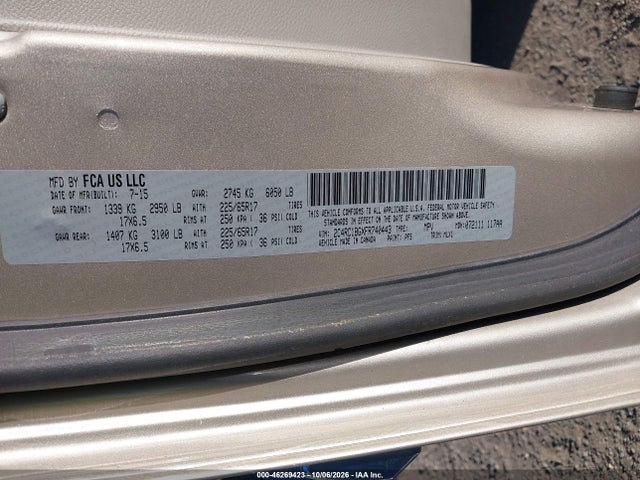 Продаж на аукціоні авто 2015 Chrysler Town & Country Touring, vin: 2C4RC1BGXFR740443, номер лоту: 46269423