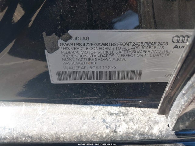 Aukcja sprzedaży 2012 Audi A4 2.0t Premium Plus, vin: WAUEFAFL5CA117273, numer aukcji: 46269568