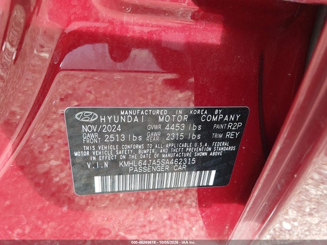 Aukcja sprzedaży 2025 Hyundai Sonata Sel, vin: KMHL64JA5SA462315, numer aukcji: 46269616