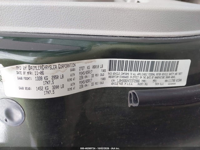 Aukcja sprzedaży 2007 Jeep Grand Cherokee Overland, vin: 1J8HS68247C572986, numer aukcji: 46269724