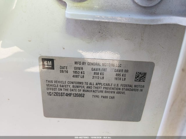 Продаж на аукціоні авто 2017 Chevrolet Malibu 1lt, vin: 1G1ZE5ST4HF126862, номер лоту: 46270063