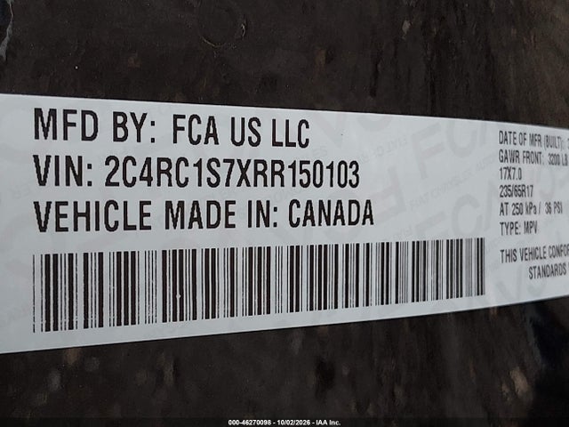 Продажа на аукционе авто 2024 Chrysler Pacifica Hybrid Select, vin: 2C4RC1S7XRR150103, номер лота: 46270098
