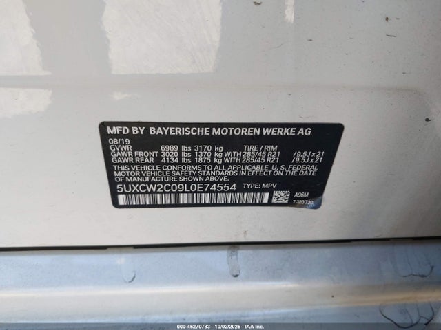 BMW X7 Xdrive40i 2020 5UXCW2C09L0E74554 Image 9
