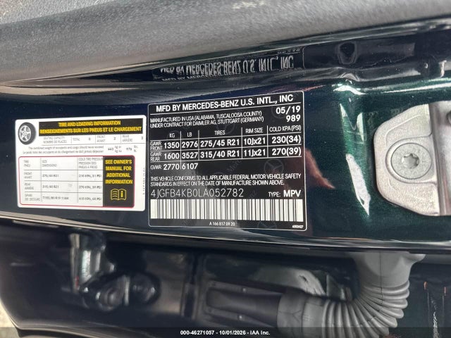 Продаж на аукціоні авто 2020 Mercedes-benz Gle 350 4matic, vin: 4JGFB4KB0LA052782, номер лоту: 46271057