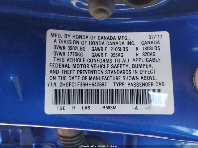 Honda Civic Ex-t 2017 2HGFC1F36HH640697 Image 9