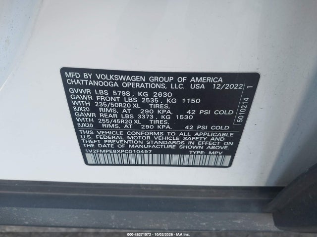 Aukcja sprzedaży 2023 Volkswagen Id.4 Pro S/pro S Plus, vin: 1V2FMPE8XPC010497, numer aukcji: 46271072