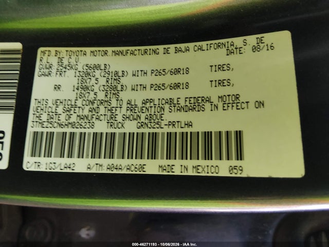 3TMEZ5CN6HM026238 Toyota Tacoma Limited