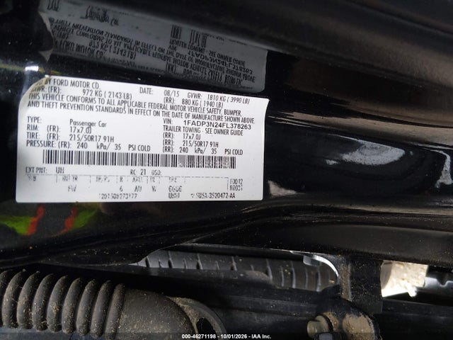 Aukcja sprzedaży 2015 Ford Focus Titanium, vin: 1FADP3N24FL378263, numer aukcji: 46271198
